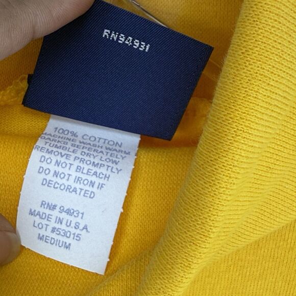 Medalist Made in USA Yellow Cotton Turtleneck Shirt Medium Vintage 90s - Picture 8 of 12